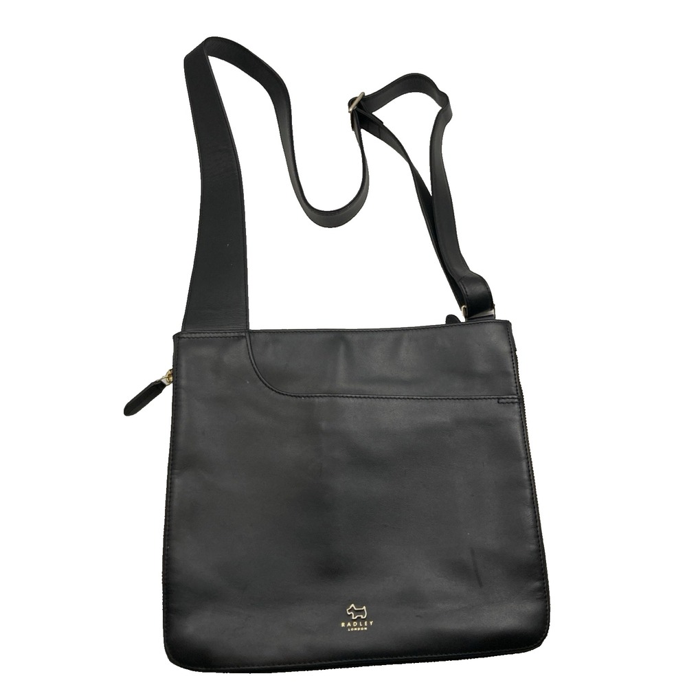 Radley London Leather Purse Crossbody Bag Shoulder Purse Black Minimalist